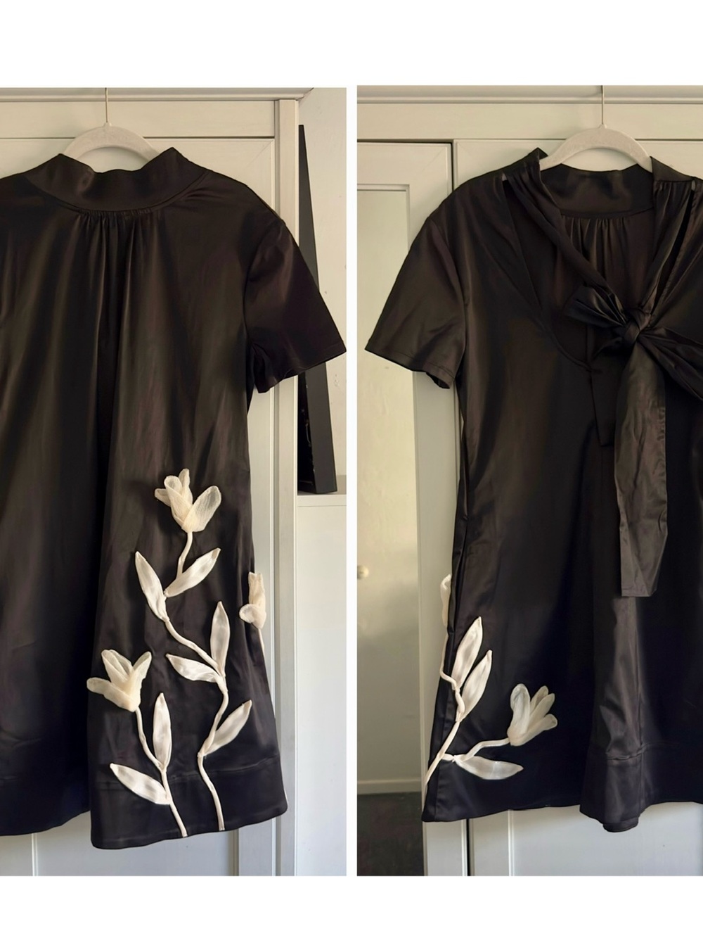Staud Mini Ilana Dress with Floral Appliqué Size Small - Picture 2 of 8